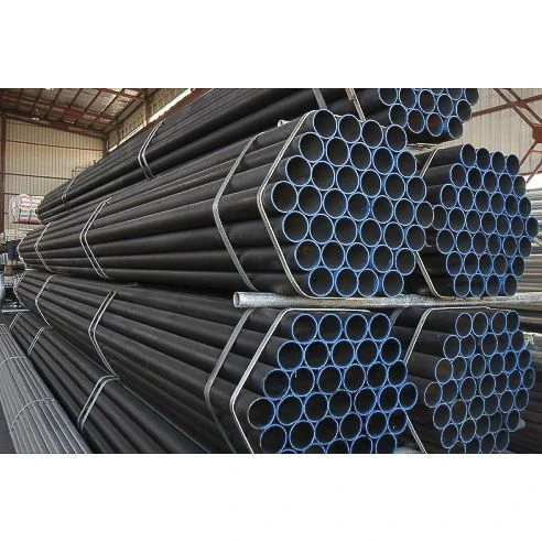 Conductă directă din oțel carbon negru din fabrică directă ERW cu pictură în ulei sau țeavă din oțel galvanizat ușor, țeavă de fier negru